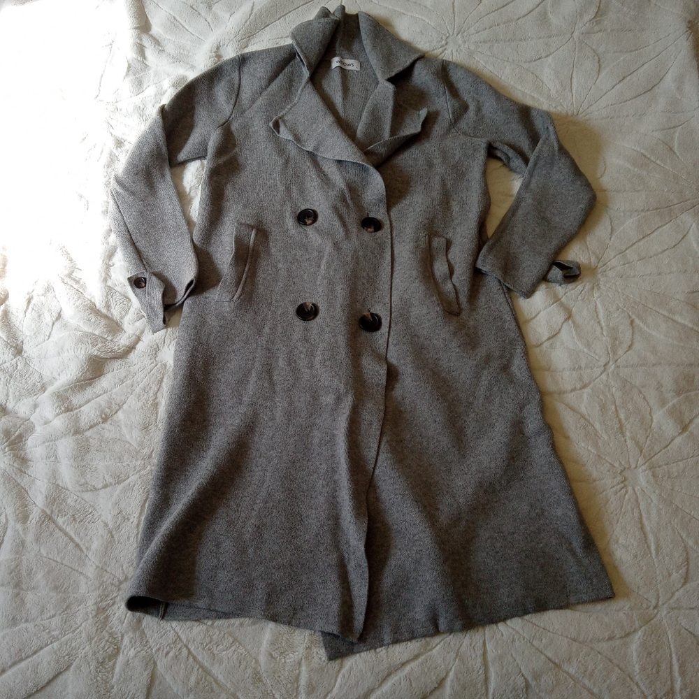 Willows Women's Gray Double-Breasted Coat
